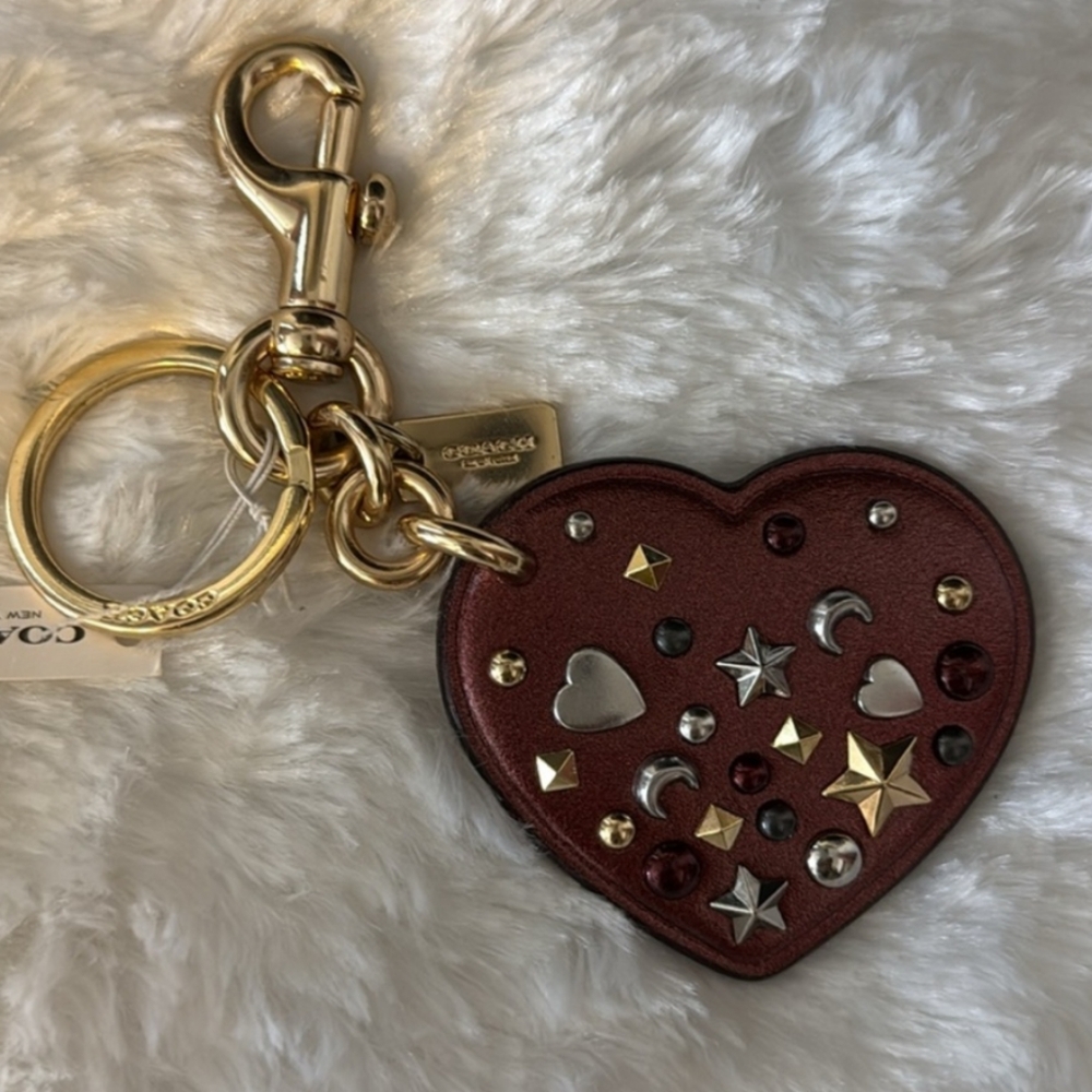 Coach Heart Keychain Charm